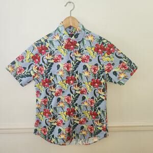 Polo Ralph Lauren Shirt Size Small Mens Floral Hawaiian Buttonup Blue Cocktail